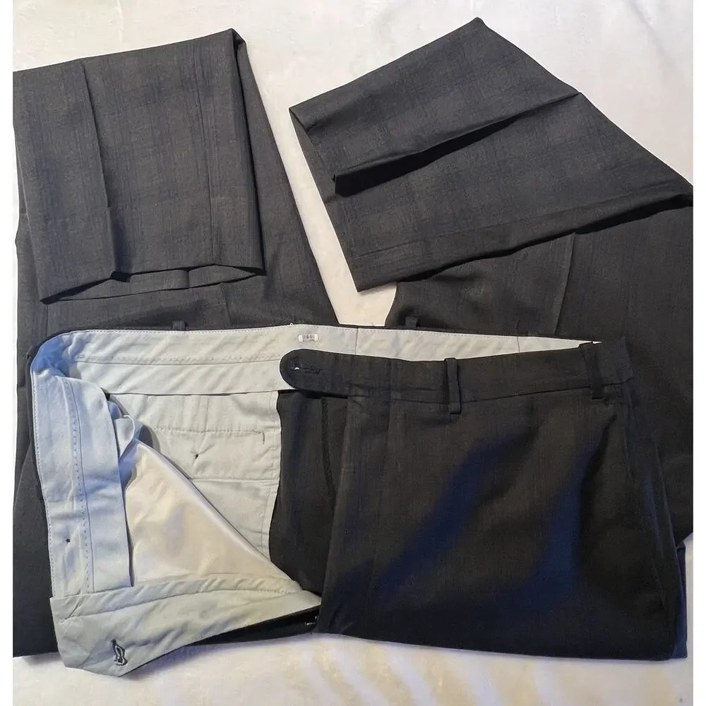 Peter Millar Canada 42R 38x30 Gray Royal Blue Plaid Quality Suit